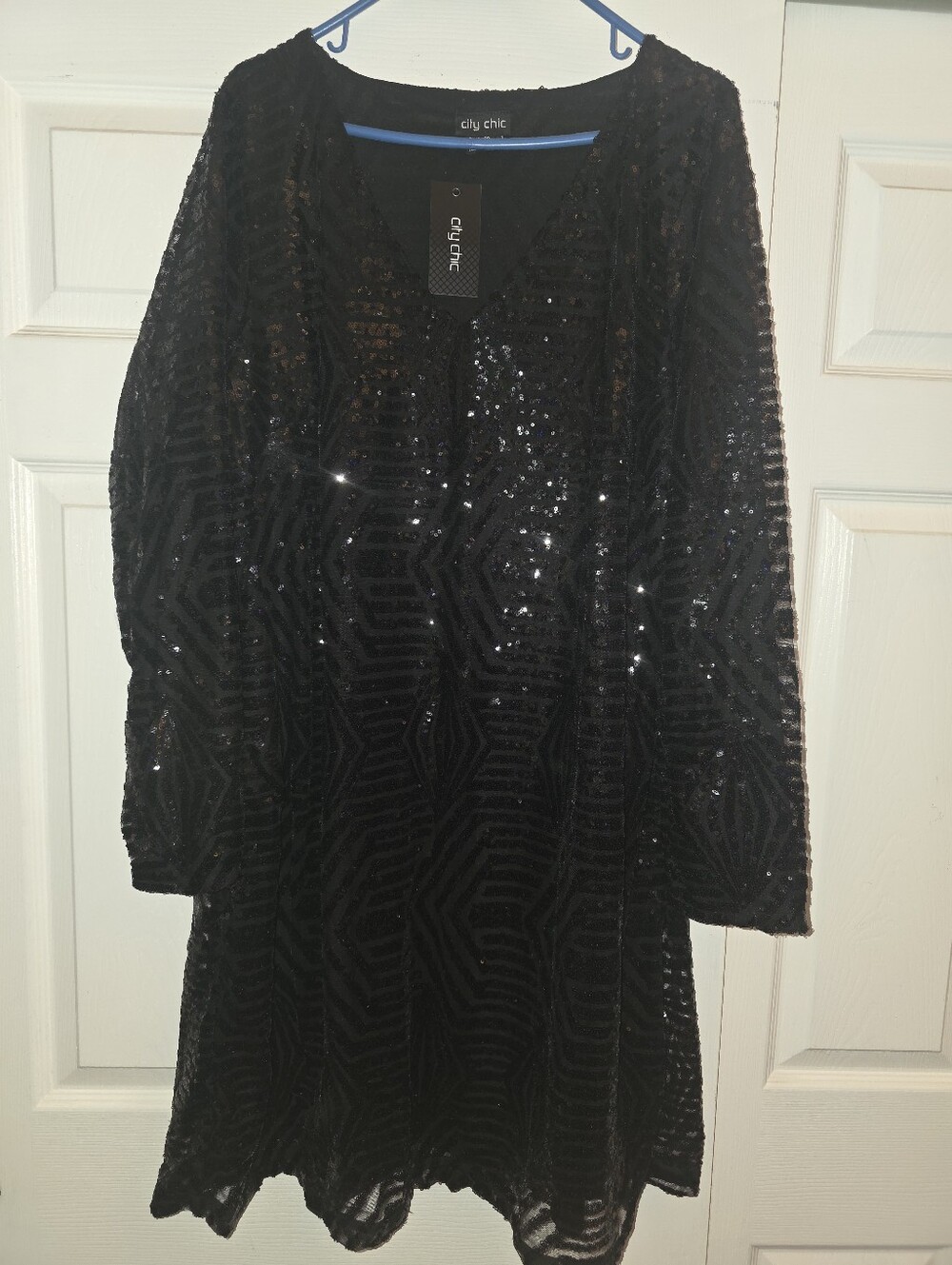 City Chic Black Sequin dress